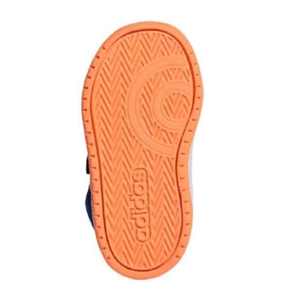 Βρεφικά αθλητικά παπούτσια ADIDAS Hoops Μπλε με πορτοκαλί ρίγες