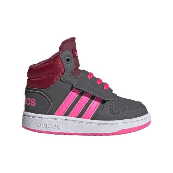 Adidași pentru bebeluși ADIDAS Hoops MID 2.0 Gri/Roz GZ7798