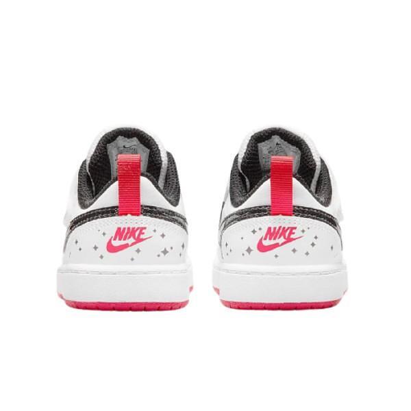 Βρεφικά αθλητικά παπούτσια NIKE COURT BOROUGH Λευκά με μαύρο κρόκο γκλίτερ