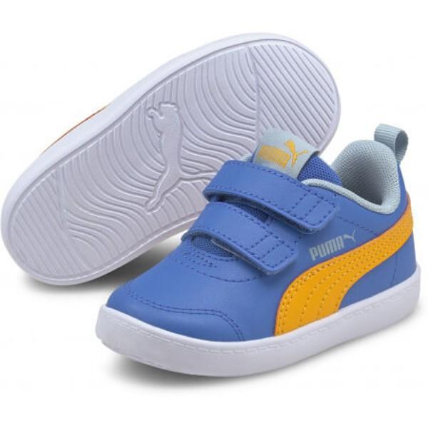 Pantofi sport pentru bebeluși PUMA COURTFLEX Albaștri cu accente galbene