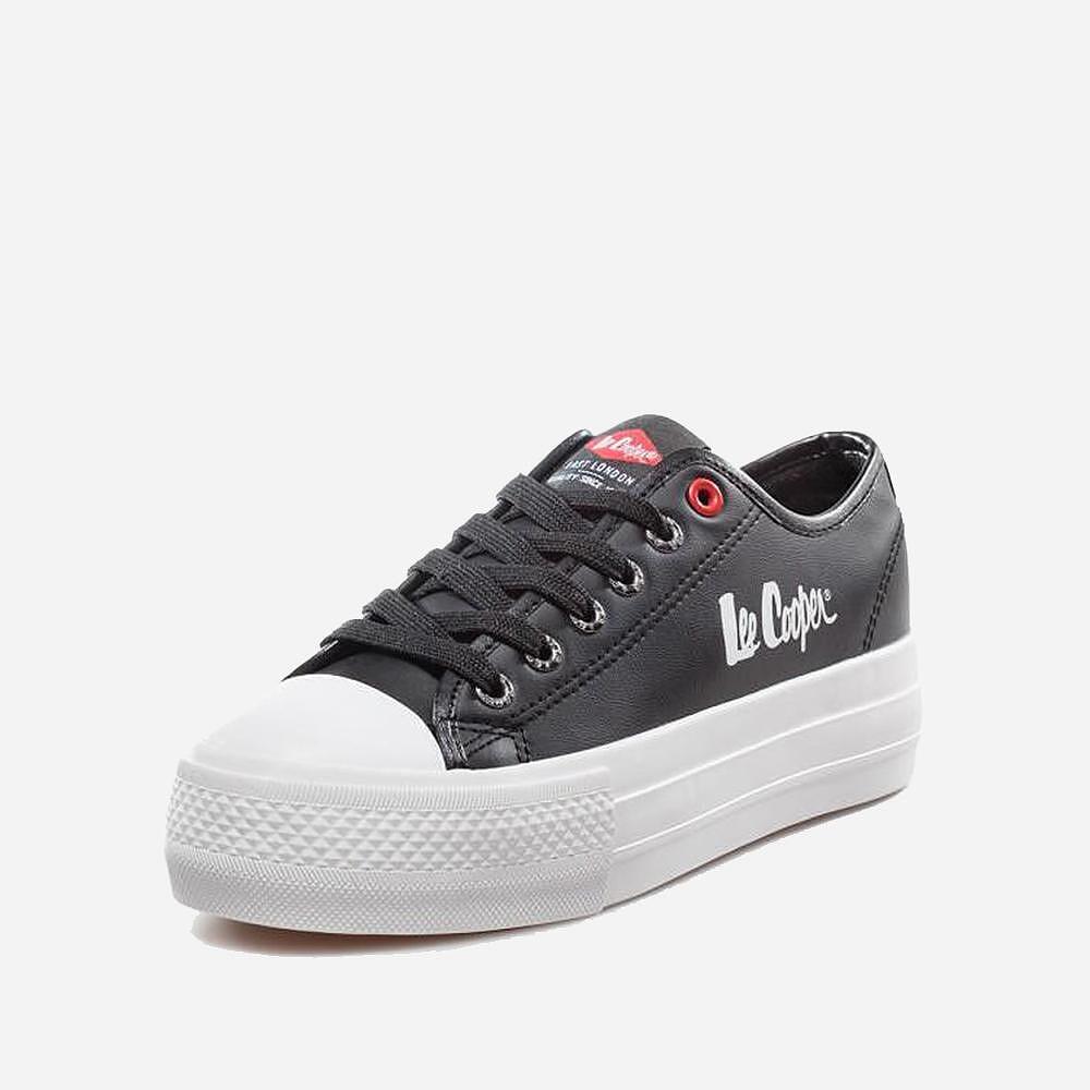 Дамски кожени кецове на платформа LEE COOPER Черно