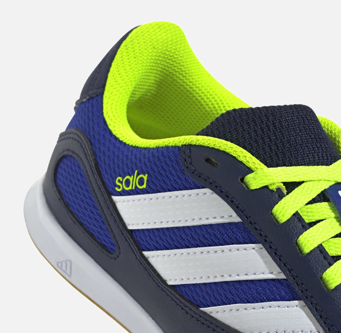 Детски футболни обувки ADIDAS Super Sala III Blue/White/Lime JR5401