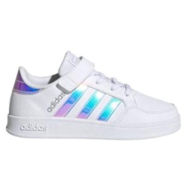 Παιδικά αθλητικά παπούτσια ADIDAS BREAKNET Λευκό με ιριδίζουσες ρίγες