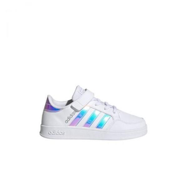 Παιδικά αθλητικά παπούτσια ADIDAS BREAKNET Λευκό με ιριδίζουσες ρίγες