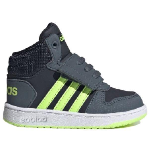 Încălțăminte sport pentru copii ADIDAS Hoops gri cu dungi verzi