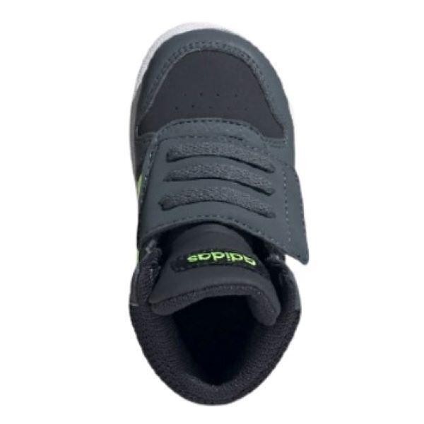 Încălțăminte sport pentru copii ADIDAS Hoops gri cu dungi verzi