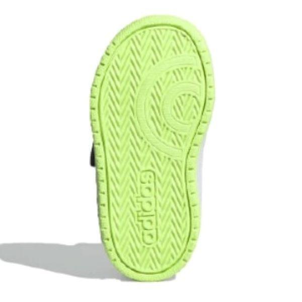Încălțăminte sport pentru copii ADIDAS Hoops gri cu dungi verzi
