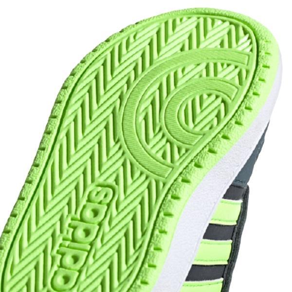 Încălțăminte sport pentru copii ADIDAS Hoops gri cu dungi verzi