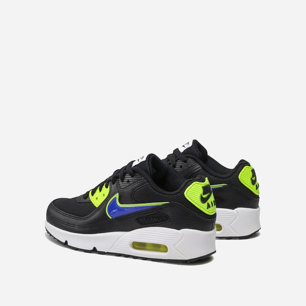 Αθλητικά παπούτσια NIKE AIR MAX 90GS Μαύρο με μπλε και έντονο πράσινο φλουό
