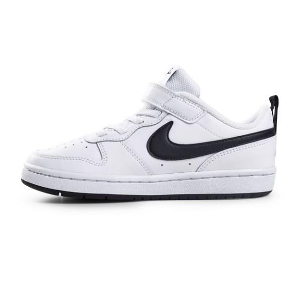 Παιδικά αθλητικά παπούτσια NIKE COURT BOROUGH Λευκό με μαύρο κόμμα