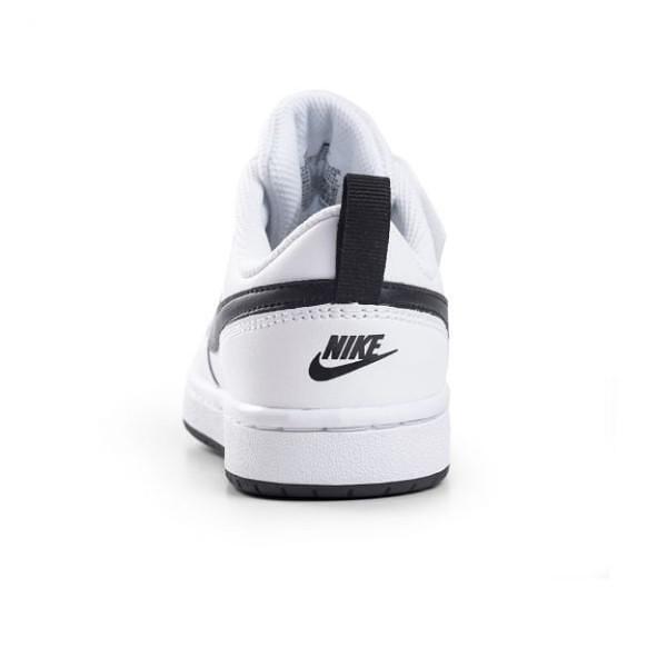 Παιδικά αθλητικά παπούτσια NIKE COURT BOROUGH Λευκό με μαύρο κόμμα