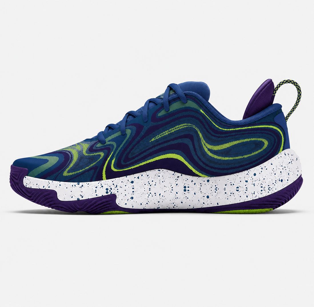 Мъжки баскетболни маратонки Under Armour Spawn 6 SOS Tech Blue / Morph Green 3028340-400