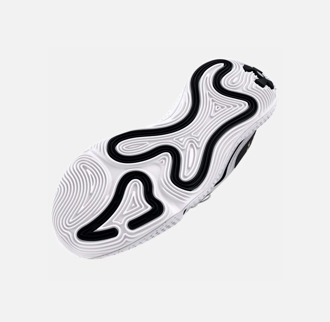 Мъжки баскетболни маратонки Under Armour Spawn 6 White / Black / Metallic Gold 3027263-100