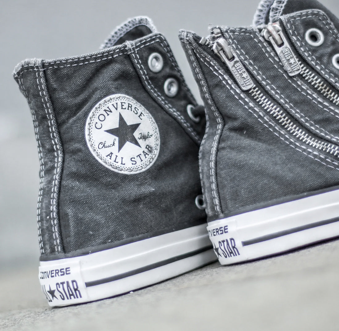 Tenisși înalți Converse Chuck Taylor All Star Double Zip HI Storm Wind/Washed Black 142211C