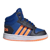Βρεφικά αθλητικά παπούτσια ADIDAS Hoops Μπλε με πορτοκαλί ρίγες