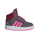 Adidași pentru bebeluși ADIDAS Hoops MID 2.0 Gri/Roz GZ7798