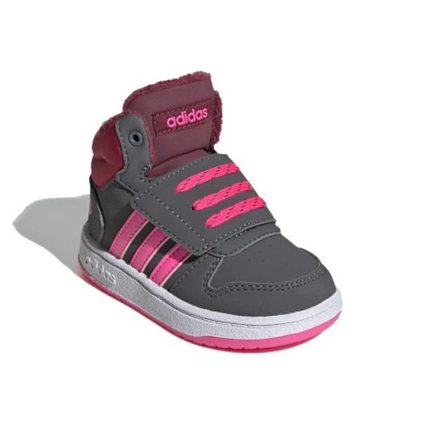 Adidași pentru bebeluși ADIDAS Hoops MID 2.0 Gri/Roz GZ7798