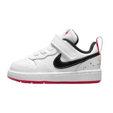 Βρεφικά αθλητικά παπούτσια NIKE COURT BOROUGH Λευκά με μαύρο κρόκο γκλίτερ