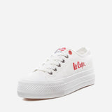 Tenisi de damă din piele cu platformă LEE COOPER Alb