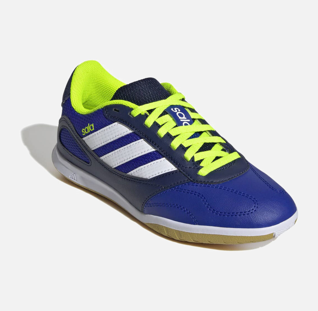Детски футболни обувки ADIDAS Super Sala III Blue/White/Lime JR5401