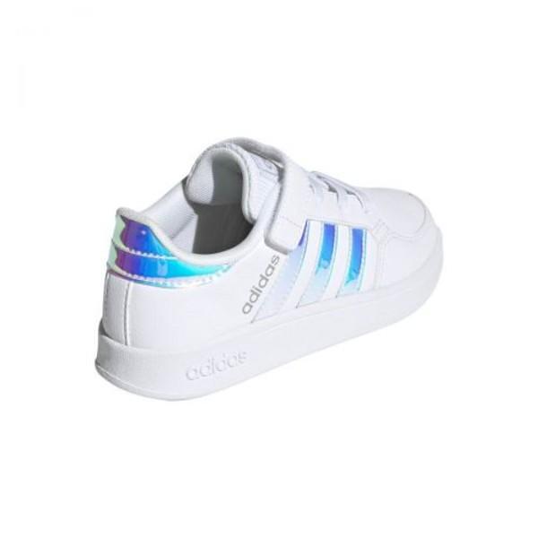 Παιδικά αθλητικά παπούτσια ADIDAS BREAKNET Λευκό με ιριδίζουσες ρίγες