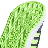 Încălțăminte sport pentru copii ADIDAS Hoops gri cu dungi verzi