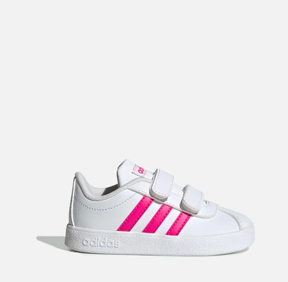 Βρεφικά αθλητικά παπούτσια Adidas VL Court White/Pink EG3890
