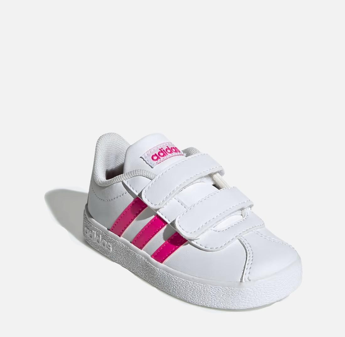 Βρεφικά αθλητικά παπούτσια Adidas VL Court White/Pink EG3890