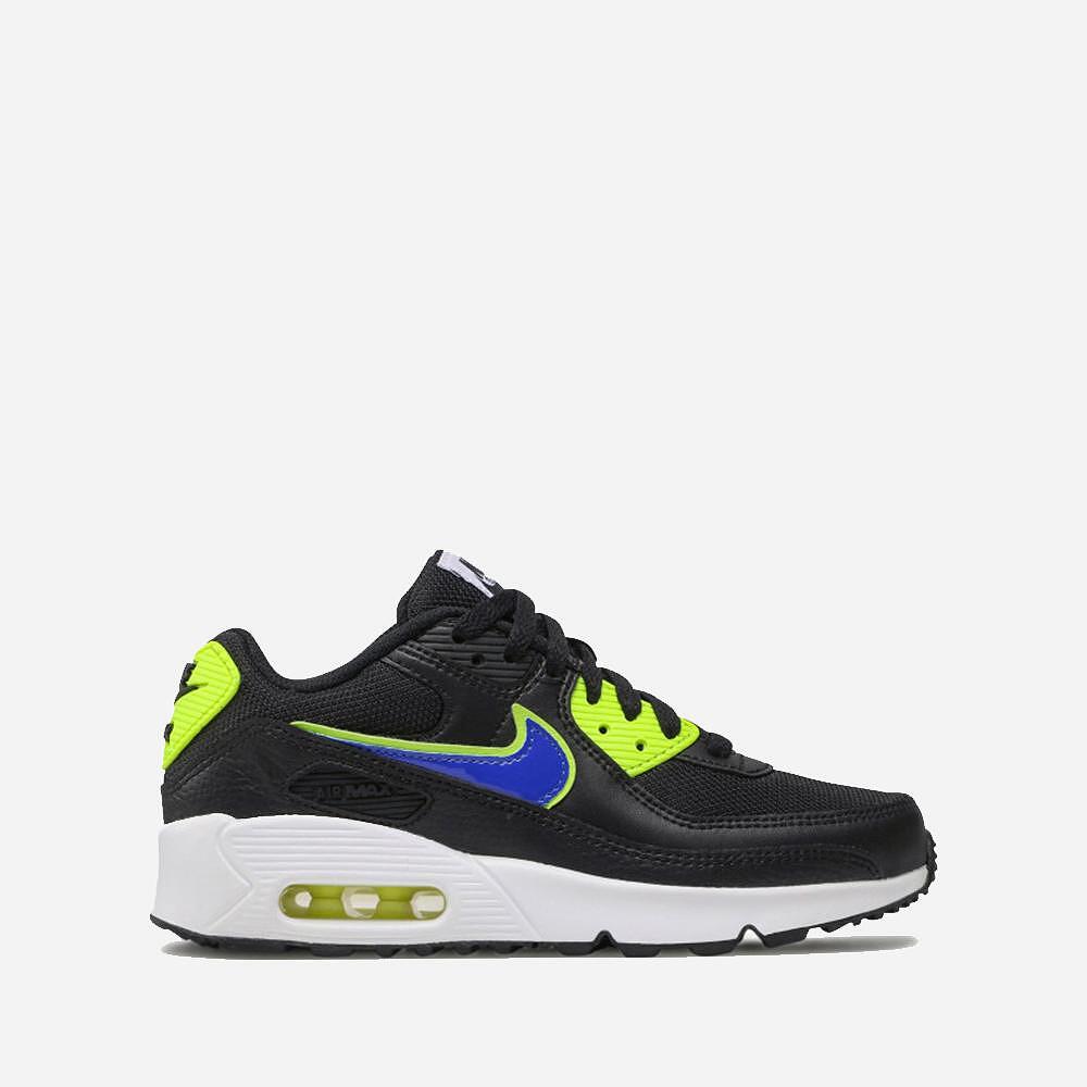 Αθλητικά παπούτσια NIKE AIR MAX 90GS Μαύρο με μπλε και έντονο πράσινο φλουό