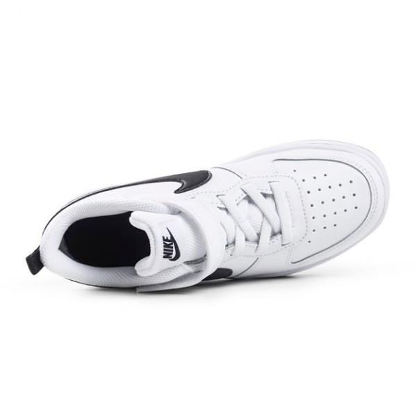 Παιδικά αθλητικά παπούτσια NIKE COURT BOROUGH Λευκό με μαύρο κόμμα