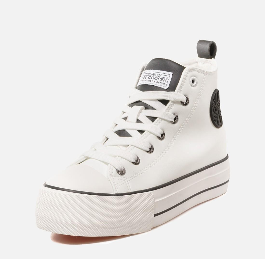 Кецове на платформа Lee Cooper White G-702-26
