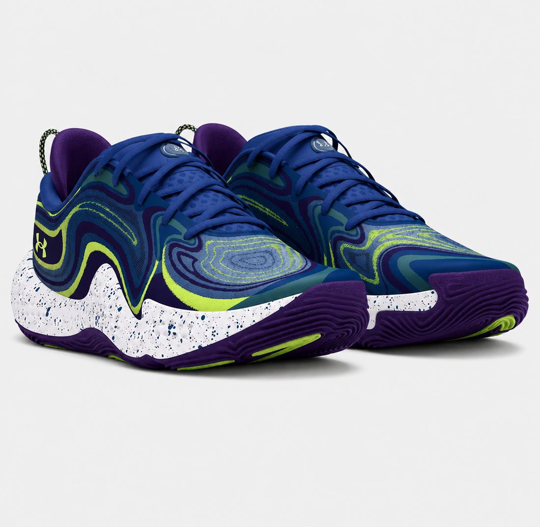 Мъжки баскетболни маратонки Under Armour Spawn 6 SOS Tech Blue / Morph Green 3028340-400