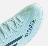 Ghete de fotbal pentru bărbați tip crampoane ADIDAS F50 Sparkfusion League TF Albastru/Petrol/Galben JR9003
