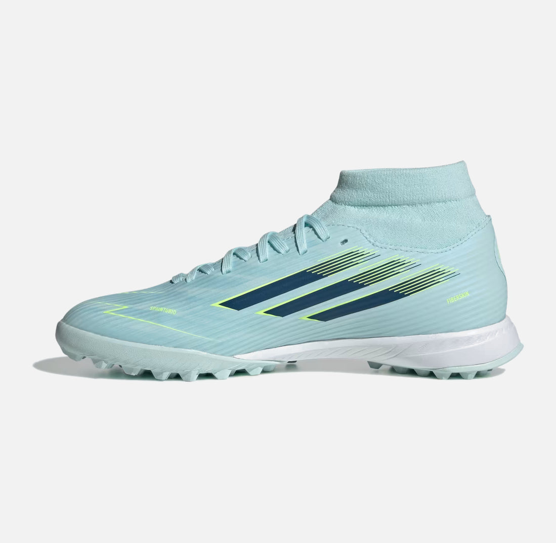 Ghete de fotbal pentru bărbați tip crampoane ADIDAS F50 Sparkfusion League TF Albastru/Petrol/Galben JR9003